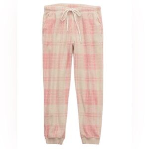 NWT Aerie Plush Fleece Plaid Jogger Pajama Sleep Lounge Pants